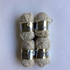 Patons Brilliant Yarn Crystal Cream Acrylic Metallic Craft Supplies